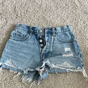 PacSun Light Blue Distressed Jean Shorts